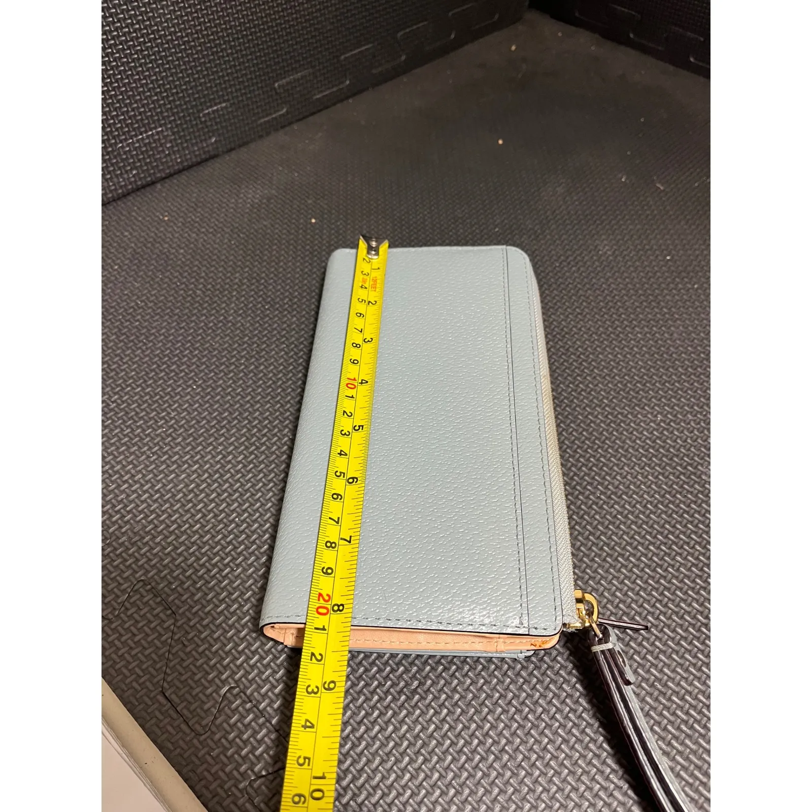 Kate Spade Continental Wallet Leather Light Blue Wristlet Card Holder Womens - Image 9