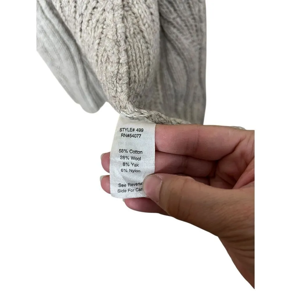 CAbi Oatmeal/Grey Knit Open Front Sweater Vest Cardigan Wool Blend M - Image 7