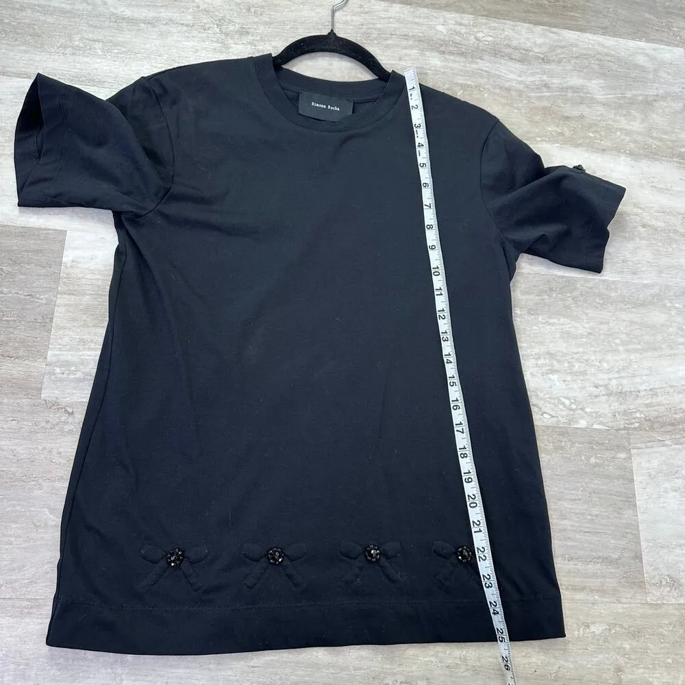 Simone Rocha Black Embellished Bow T - Image 8