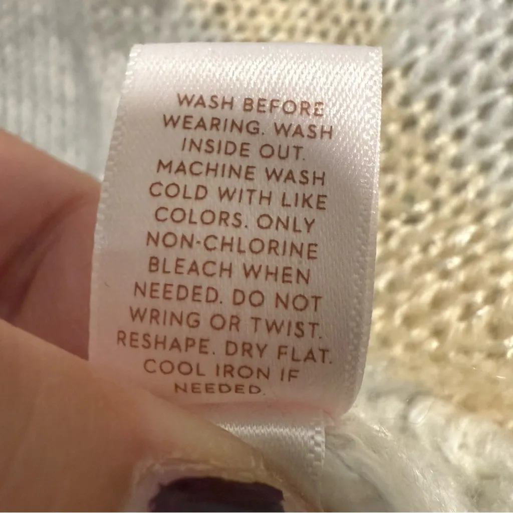 LC Lauren Conrad Striped Sweater - Cream, Gray, and Tan, Size M - Image 7