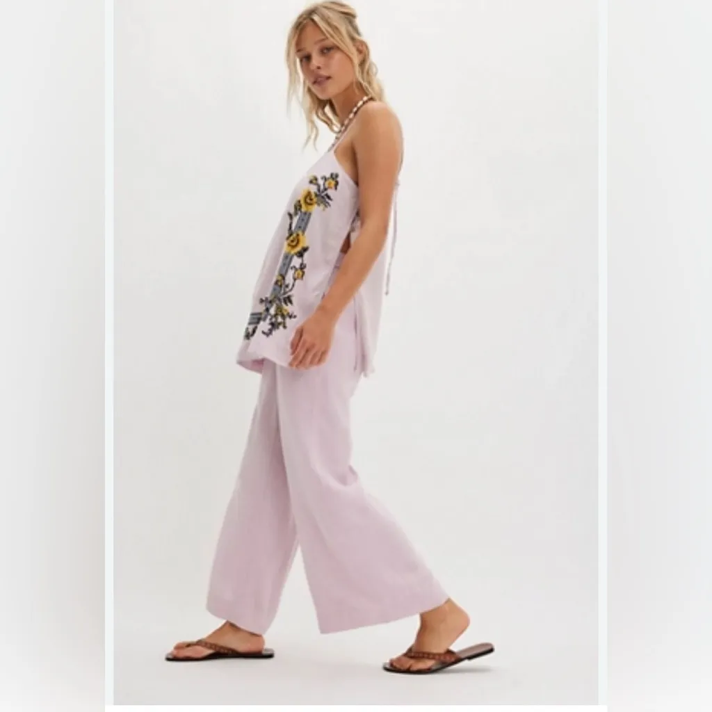 Free People Sightseer Embroidered Linen Set White Size XS - Image 3