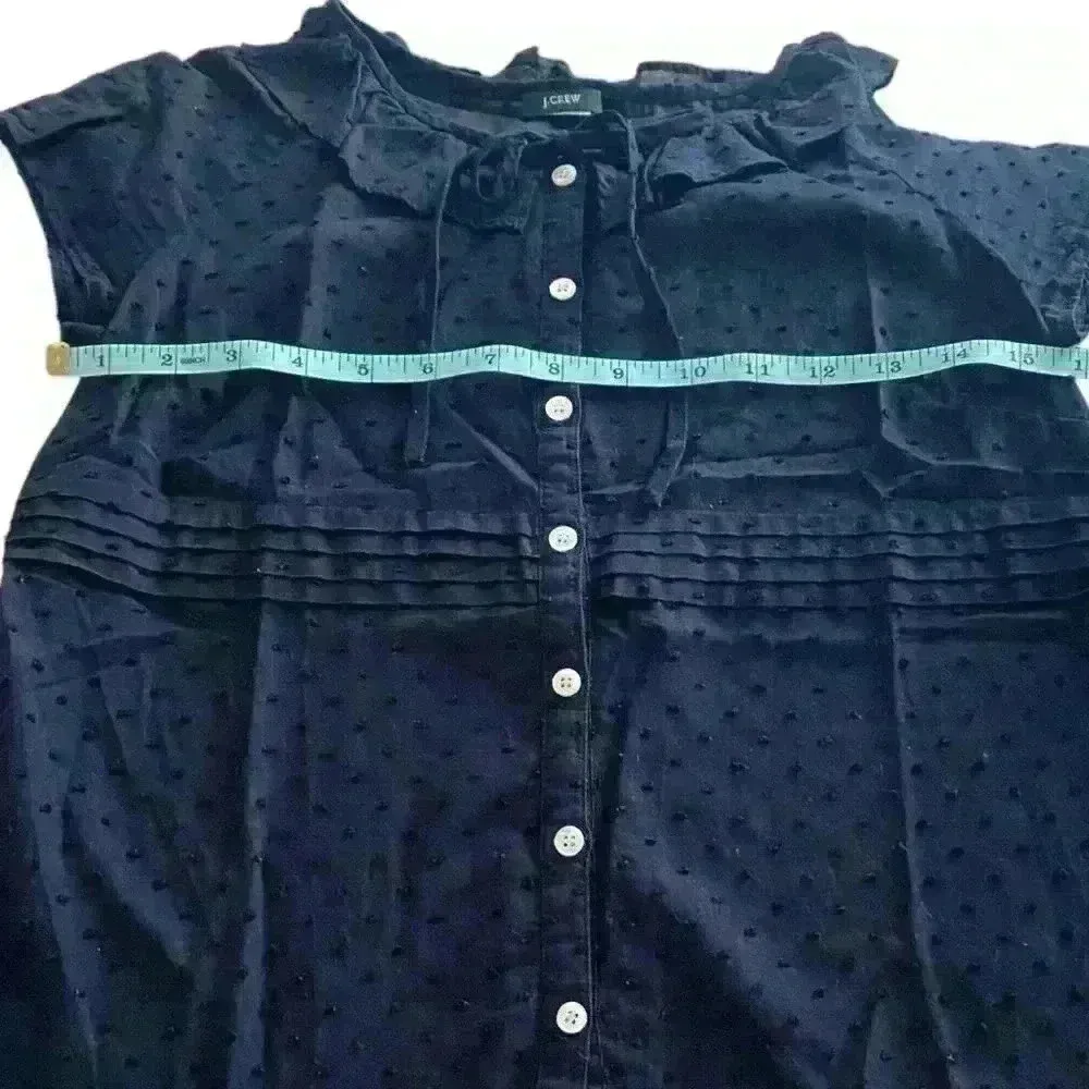 J.Crew Women’s Swiss Dot Tiered Flutter Sleeve Blouse - Image 11