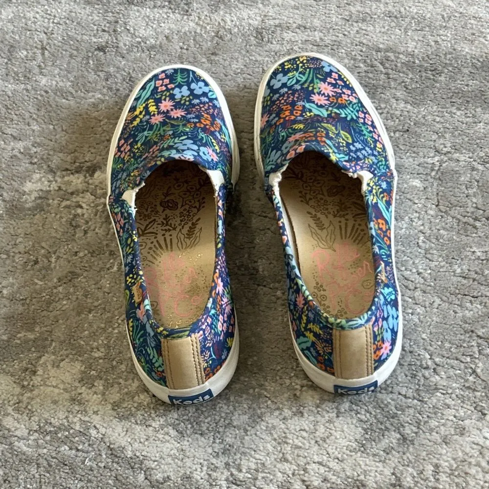 Keds Shoes Womens 7 Rifle Paper Co Blue Double Decker Garden Party Floral SlipOn - Image 5