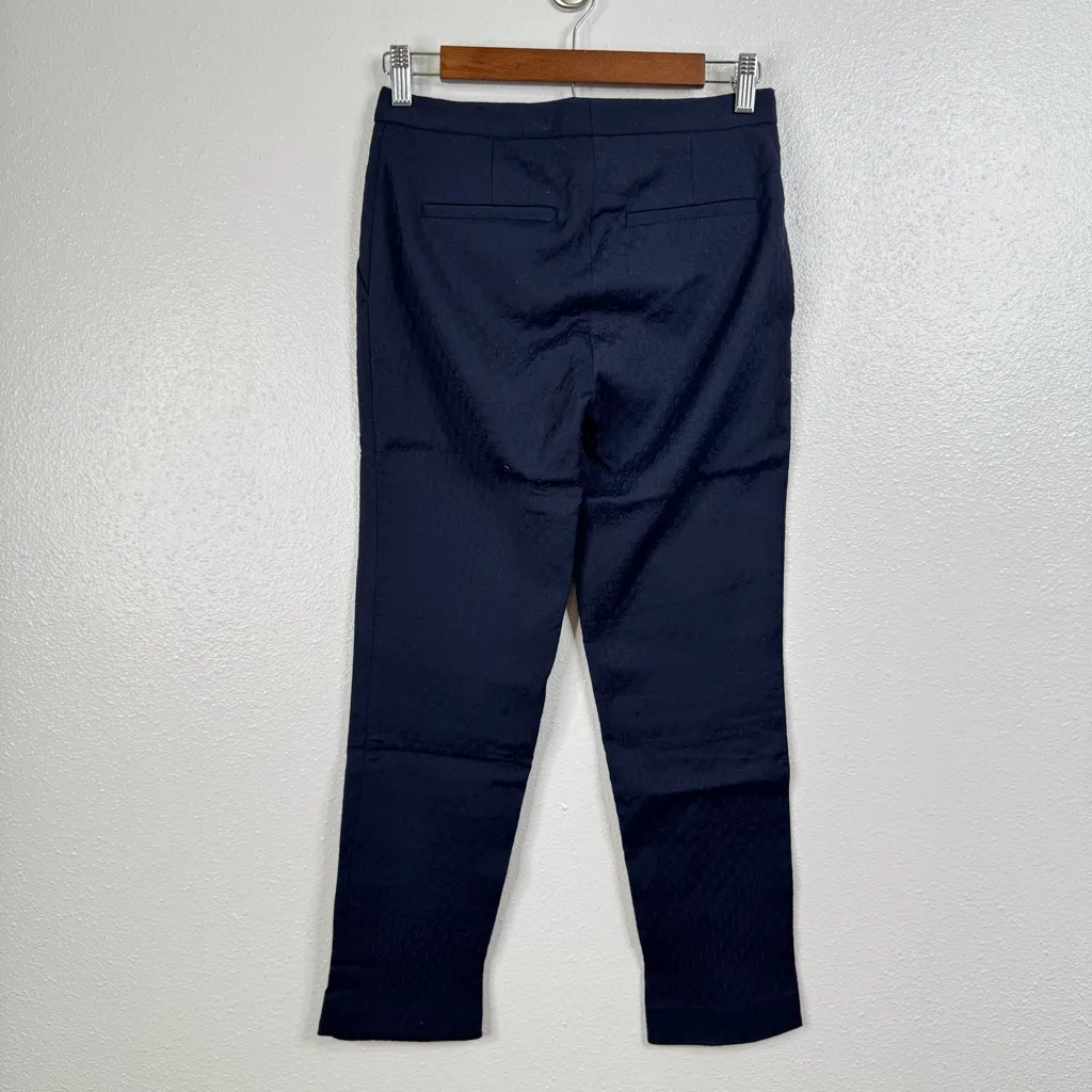 Theory Dark Blue Textured Ankle Pants Size 00 - Image 2