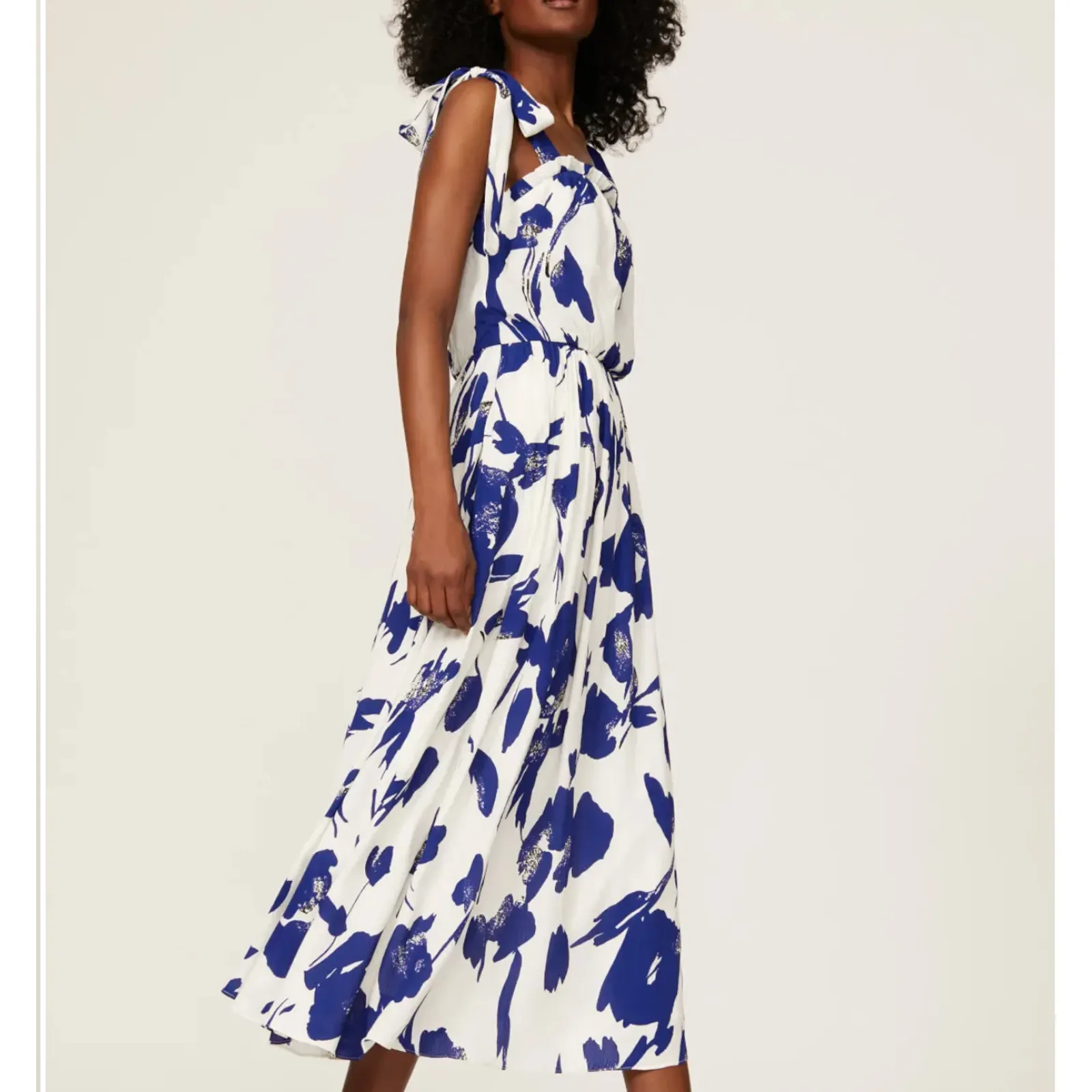Jason Wu Floral Tiered Ruffle Midi Sundress Dress SIZE 10 Blue Designer $345 - Image 2