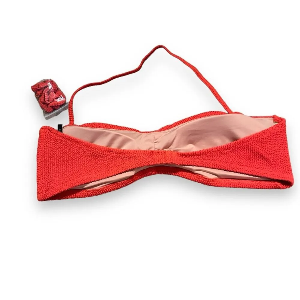 J. Crew Textured Convertible Scrunchie Sweetheart Bikini‎ Top Sz XXL NEW - Image 3