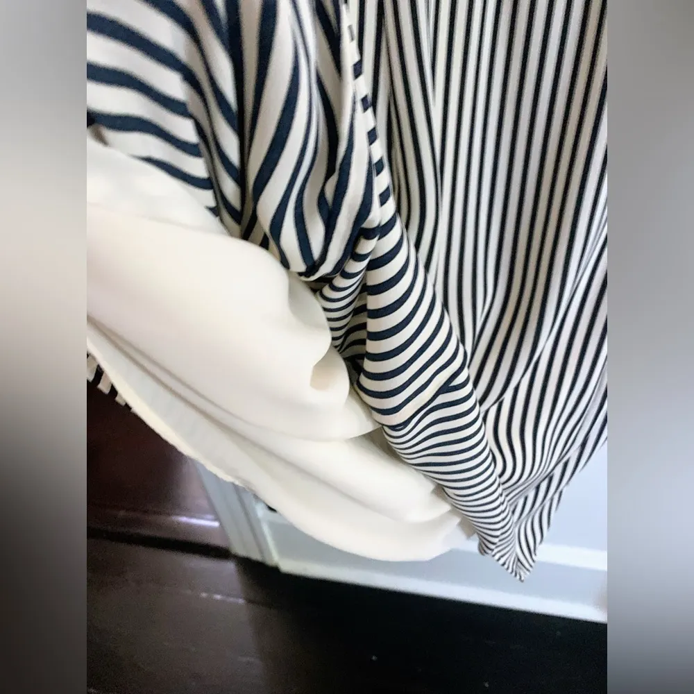 H&M Black & White/ Cream Striped Shirt Dress Lined Size S - Image 5