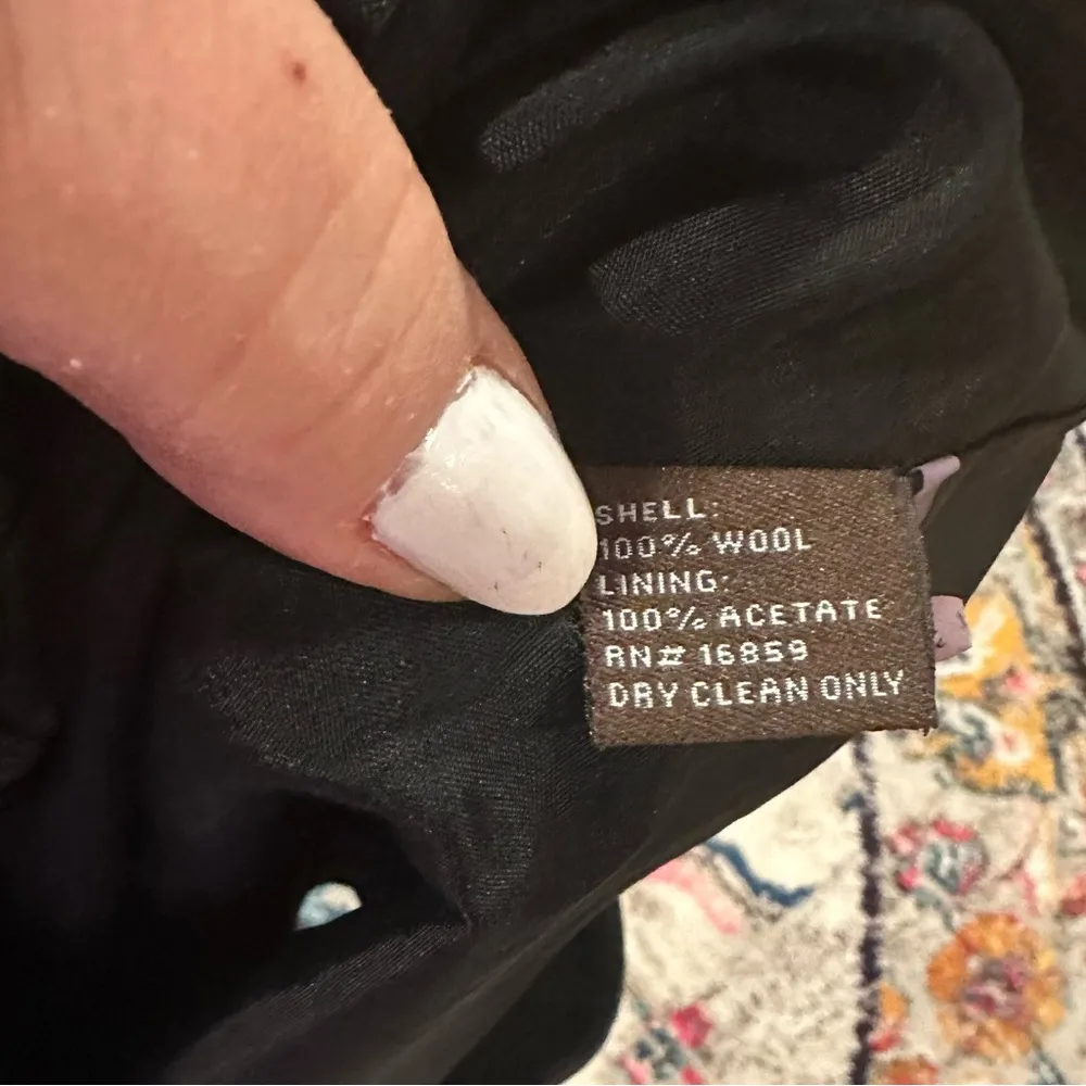 J McLAUGHLIN BLACK CHARCOAL WOOL PENCIL SKIRT RUFFLE DETAIL 6 - Image 7