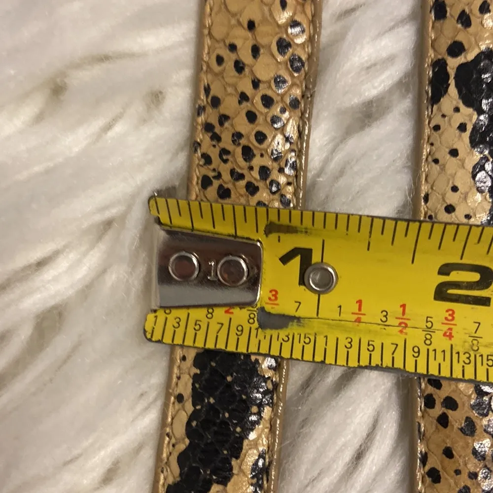 Brighton Animal Print Belt with Silver Accents size L length to first whole 29” - Image 11