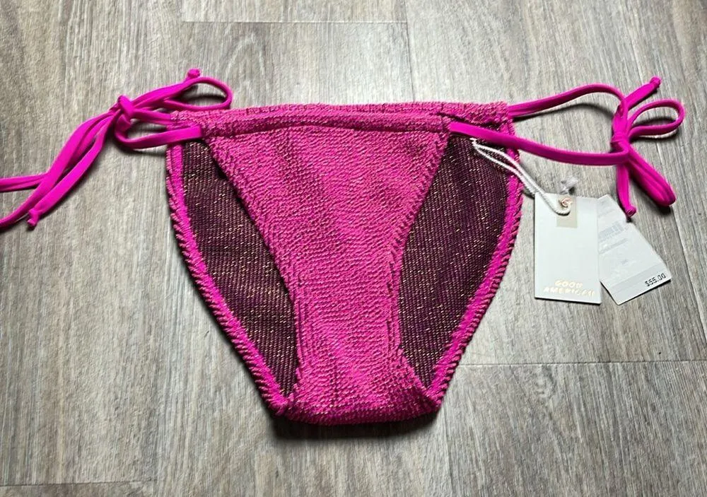 Good American Always Fits Bikini Bottom in Fuchsia Size 3/4 (Large-Extta Large) - Image 16