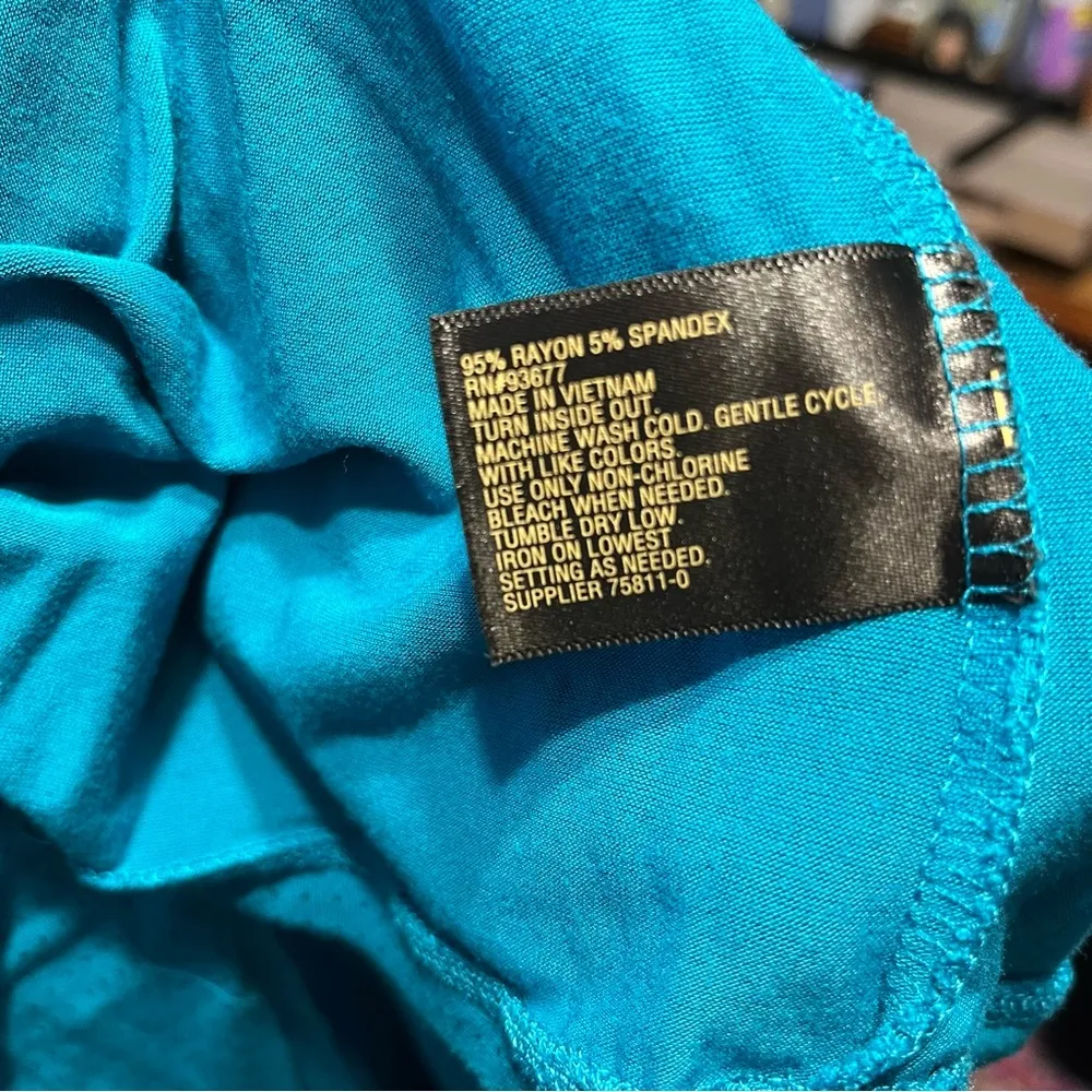 Worthington Teal Ruched Sleeveless Blouse - Image 6