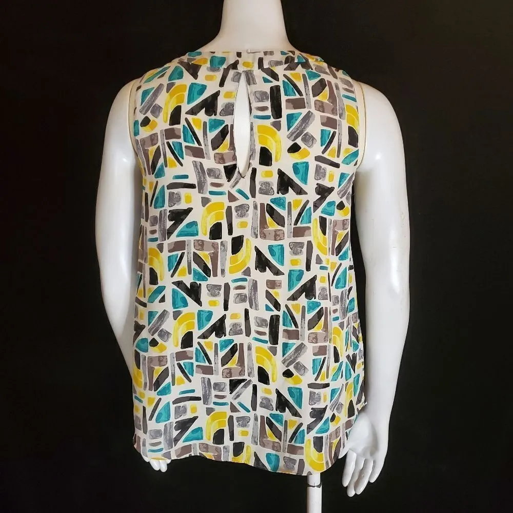 Zara Basic White, Gray, Teal, & Yellow Tank Top (XS) - Image 4