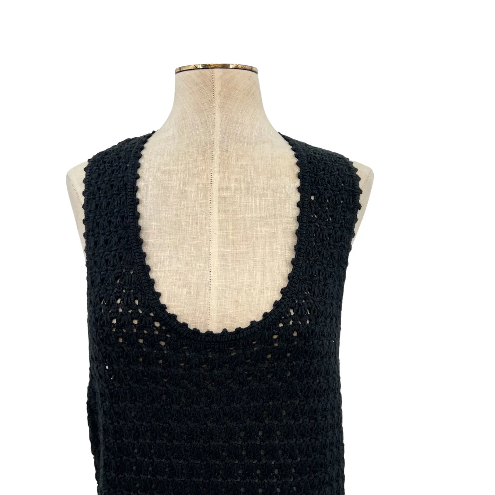 J. Crew Limited Edition Crochet Maxi Sweater Dress Black Size Large‎ - Image 4