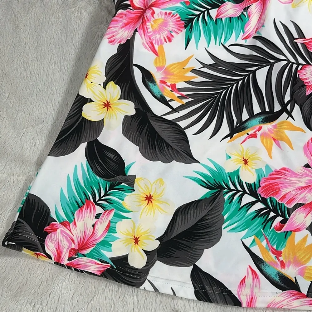 Island Escape Swim Island Escape Hawaiian Bloom Underwire Tankini Top size 6 NEW Pink - Image 7