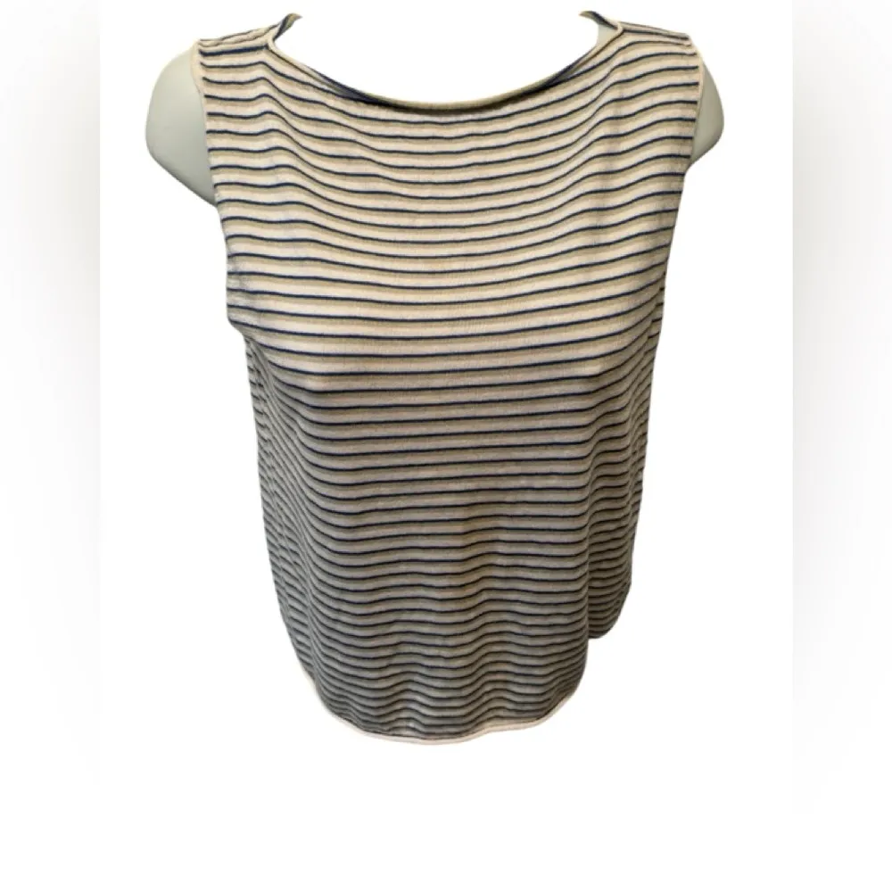 Dušan Paunovic Cashmere Silk Blend Striped Luxury Designer Sweater Tank Sz XL Multiple - Image 3