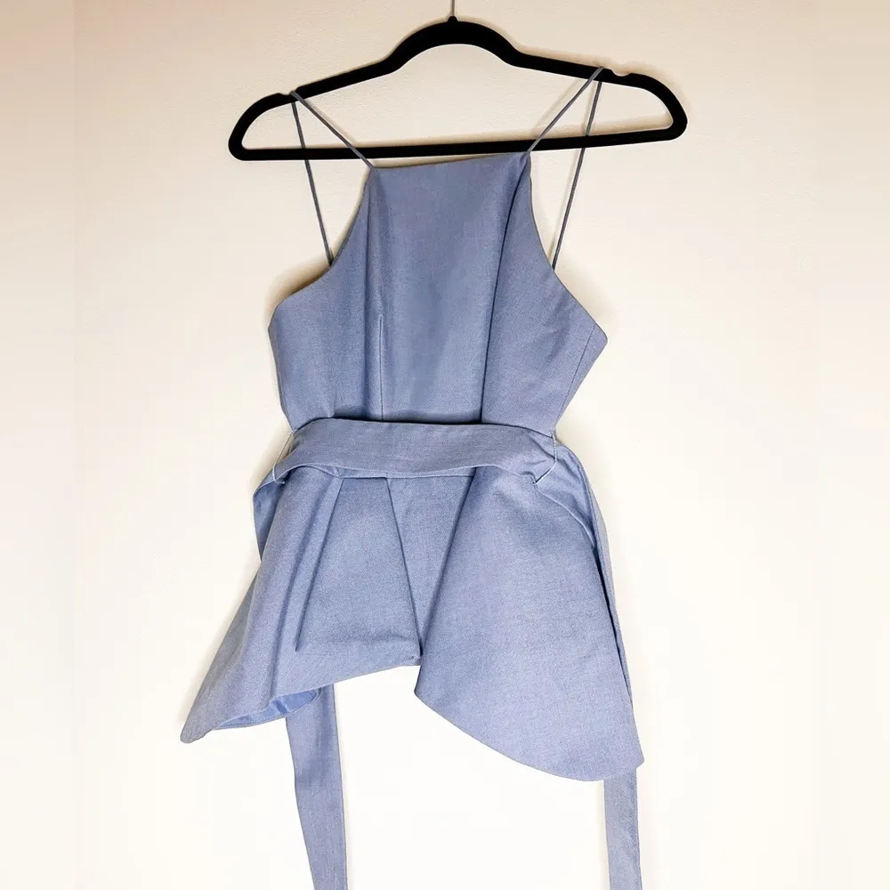 C/MEO Collective Peplum Top Light Blue Small - Image 3