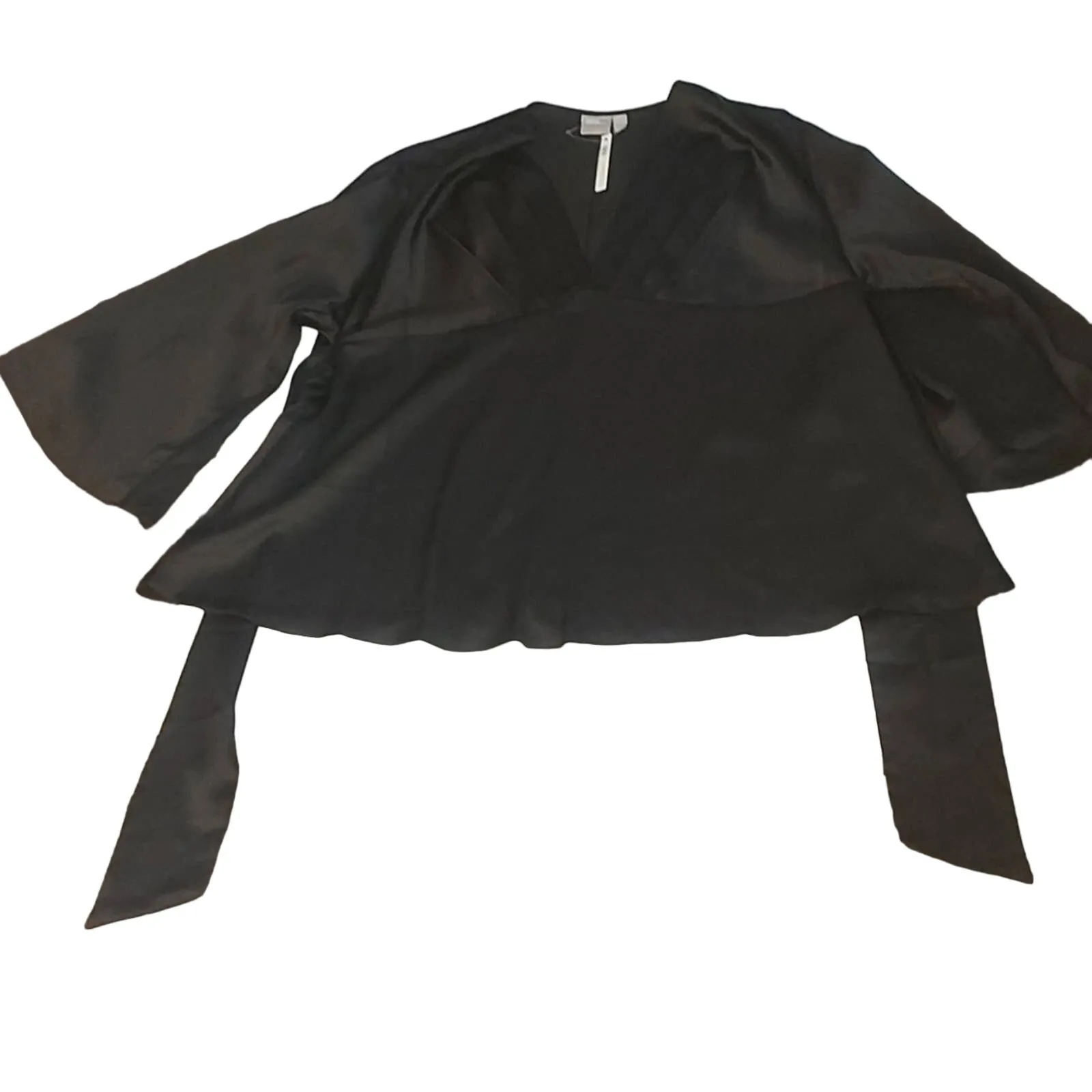 ASOS Black V- neck Maternity Top Adjustable Tie Back NEW Classic Preppy Boho - Image 6