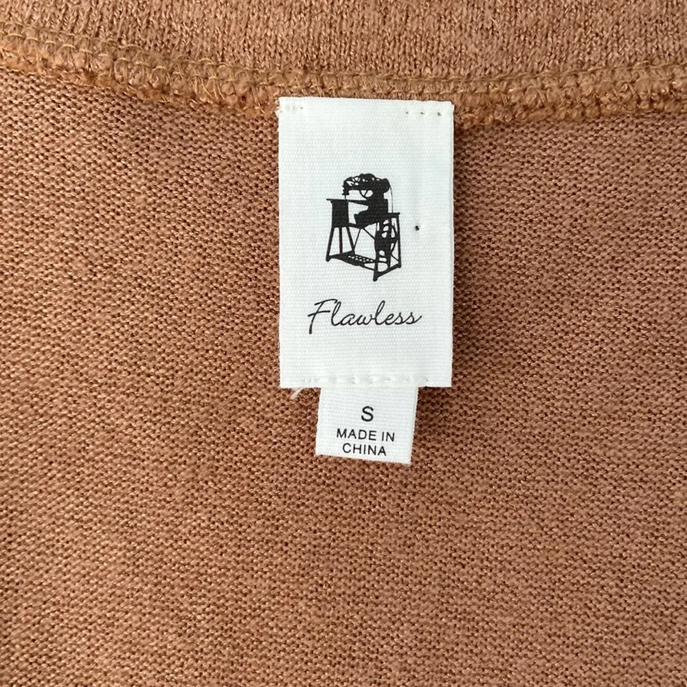 Peplum Hem Oversized Cardigan Sweater Neutral Minimalist Rayon Size Medium - Image 14