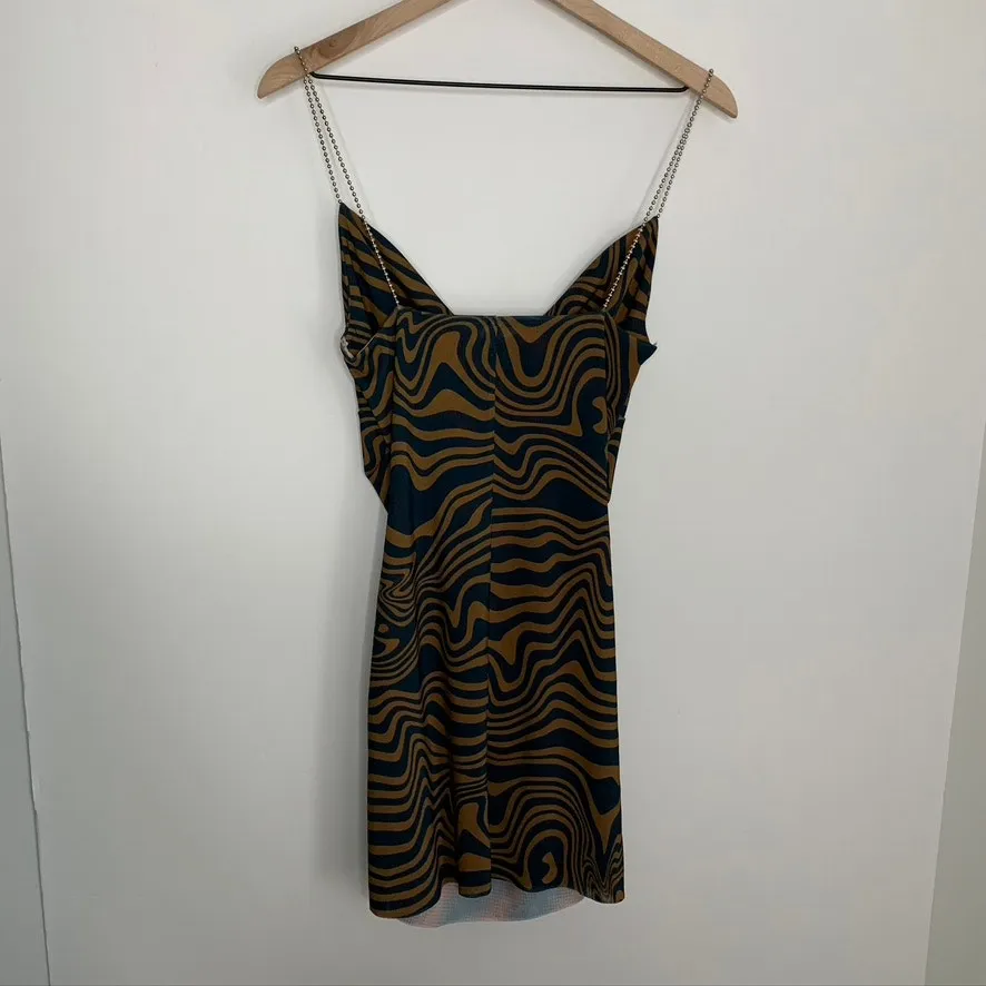 MAISIE WILEN Ssense Exclusive Orange And Blue Mesh Slip Dress Womens Small Green - Image 10