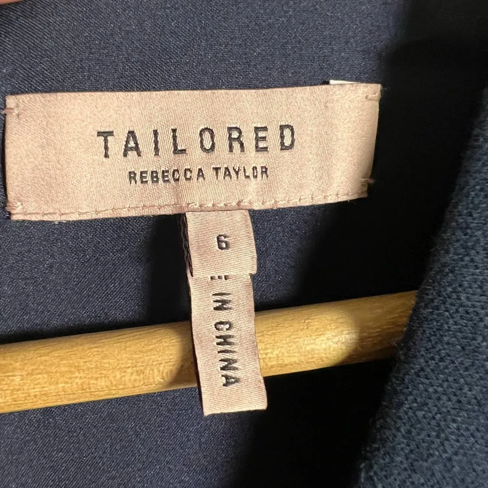 Rebecca Taylor Navy Blue Tailored Stretch Modern Ruffled Sheath Dress Size 6 - Image 12