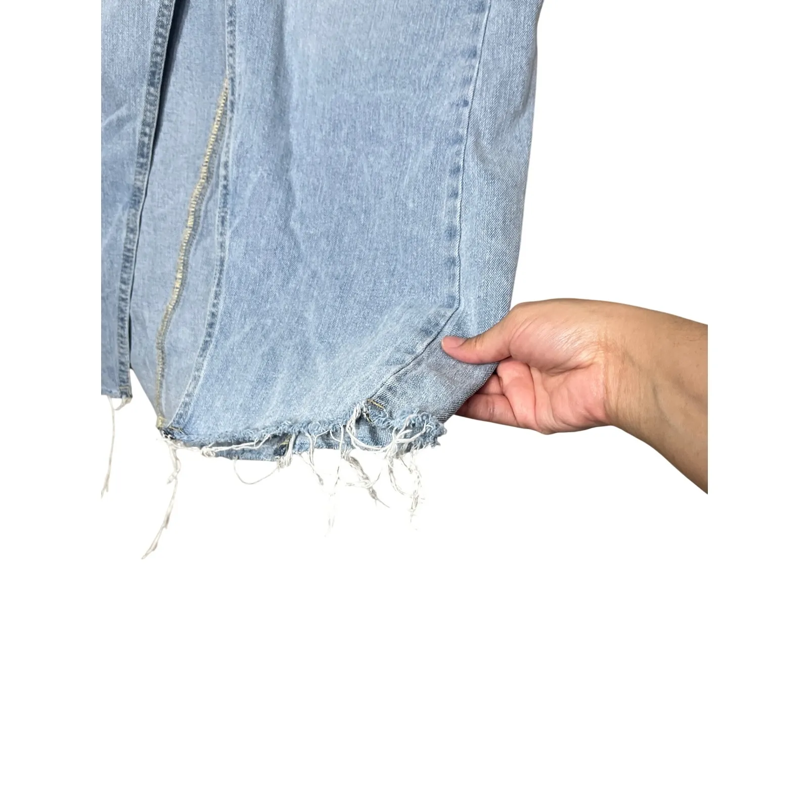 RSQ Women's Blue Denim Maxi Skirt High Rise Slit Size‎ 24 - Image 4