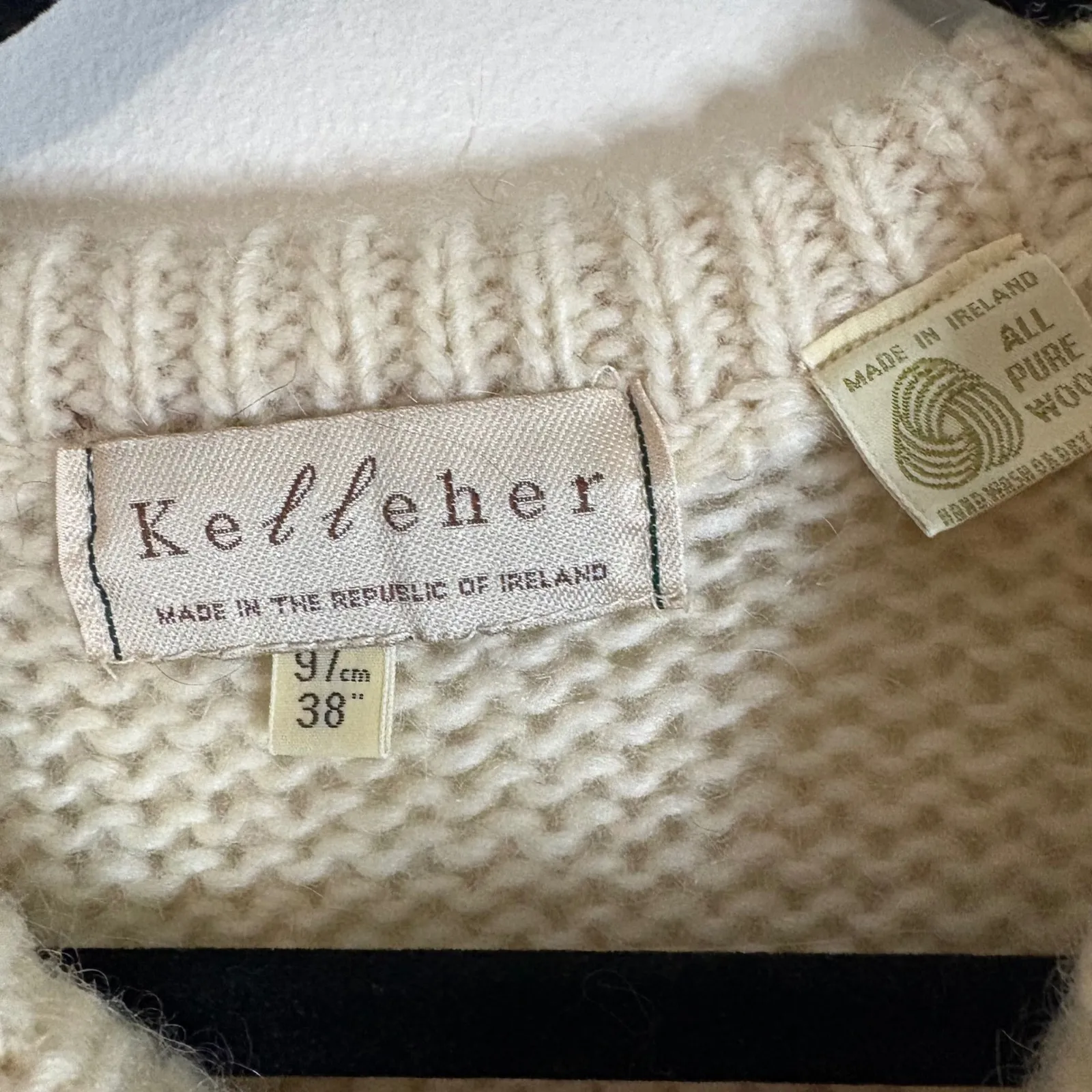 Kelleher Irish Hand Knit Wool Sweater Cream Nordic Fair Isle Pattern Women Blue Size undefined - Image 4