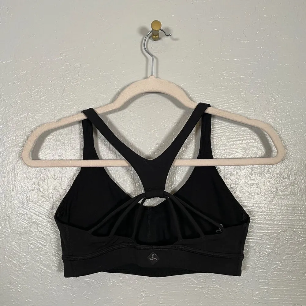 Women S Black Memento Sports Bra Padded UPF 50 Stretch Gorpcore Athletic - Image 3