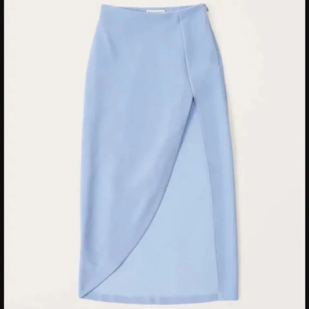 Abercrombie Elevated Midi Skirt dusty Light Blue high waisted bodycon plus curve - Image 5