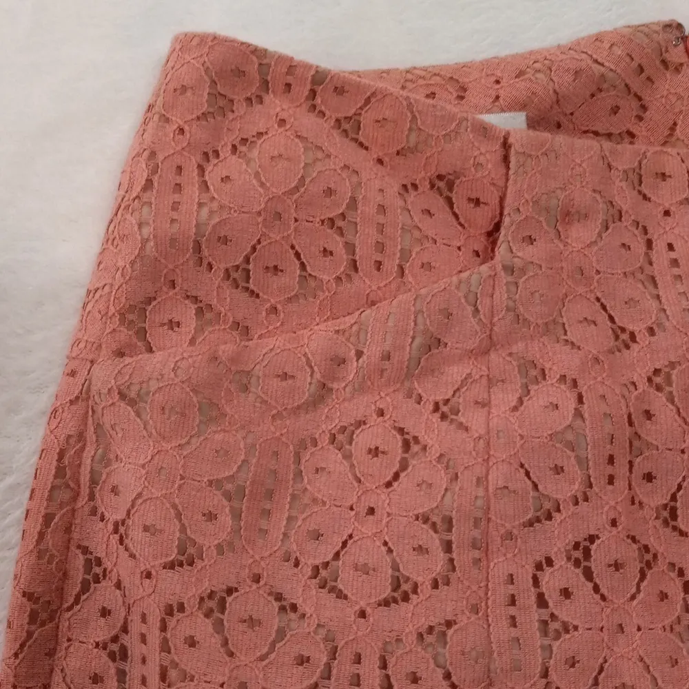 Anthropologie Corey Lynn Calter Salmon Pink Floral Eyelet Lace Youghal Crops - Image 10