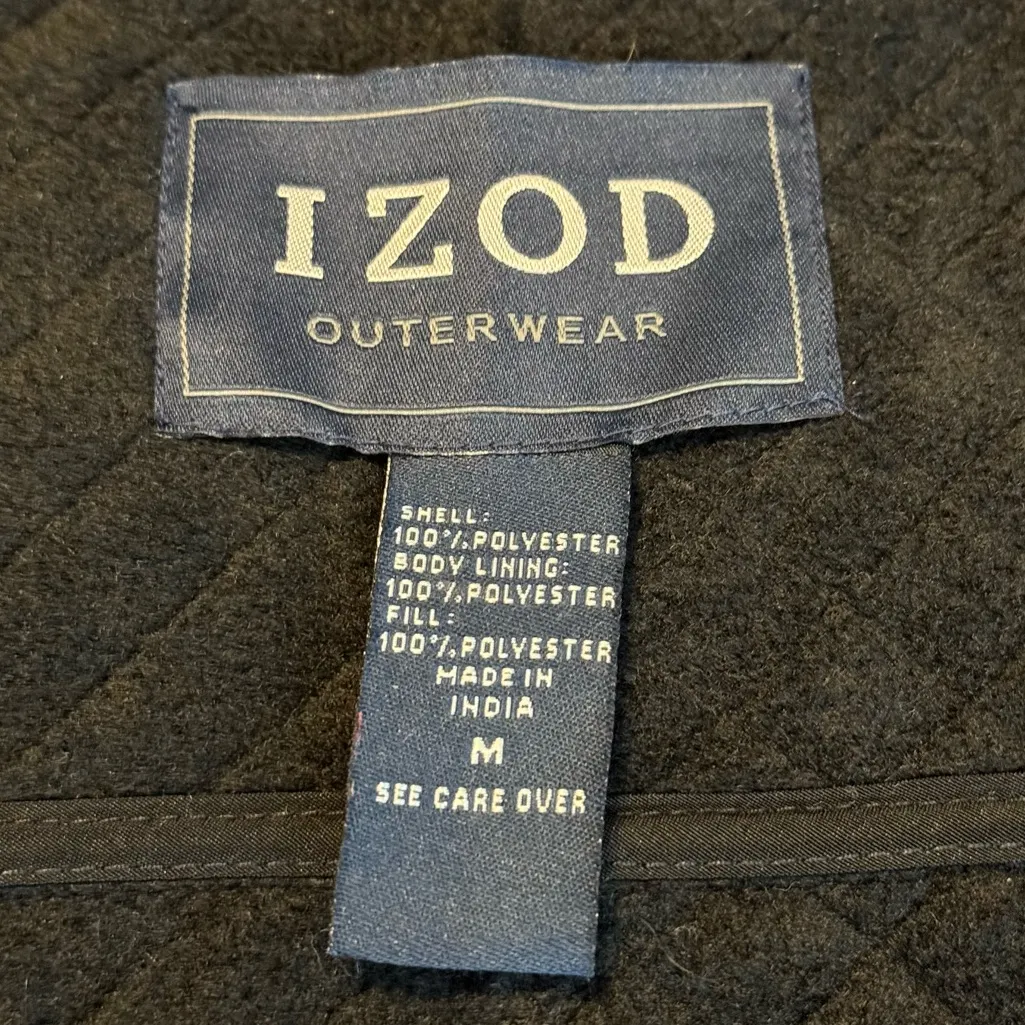 Izod Black Quilted Vest Women’s Size Medium Zip Up Classic - Image 6