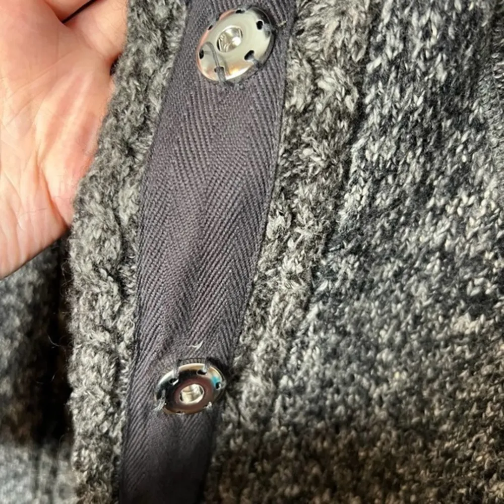 prAna Angelica Cardigan Sweater Womens Sz XS Heathered Gray Long 1/3 Snap Mohair - Image 8