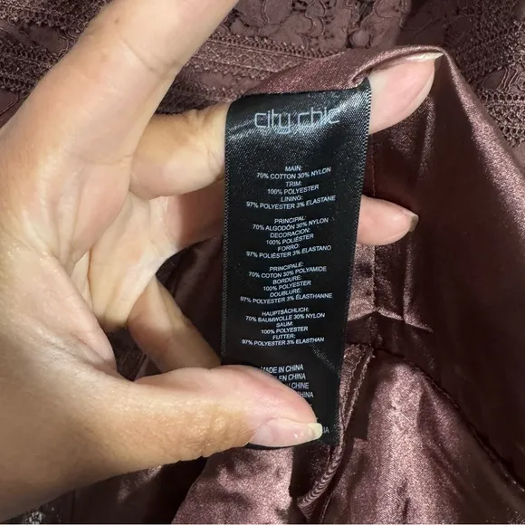 NWT‎ CITY CHIC Sienna Lace Dress In Mocha Brown Size XS/14 - Image 6