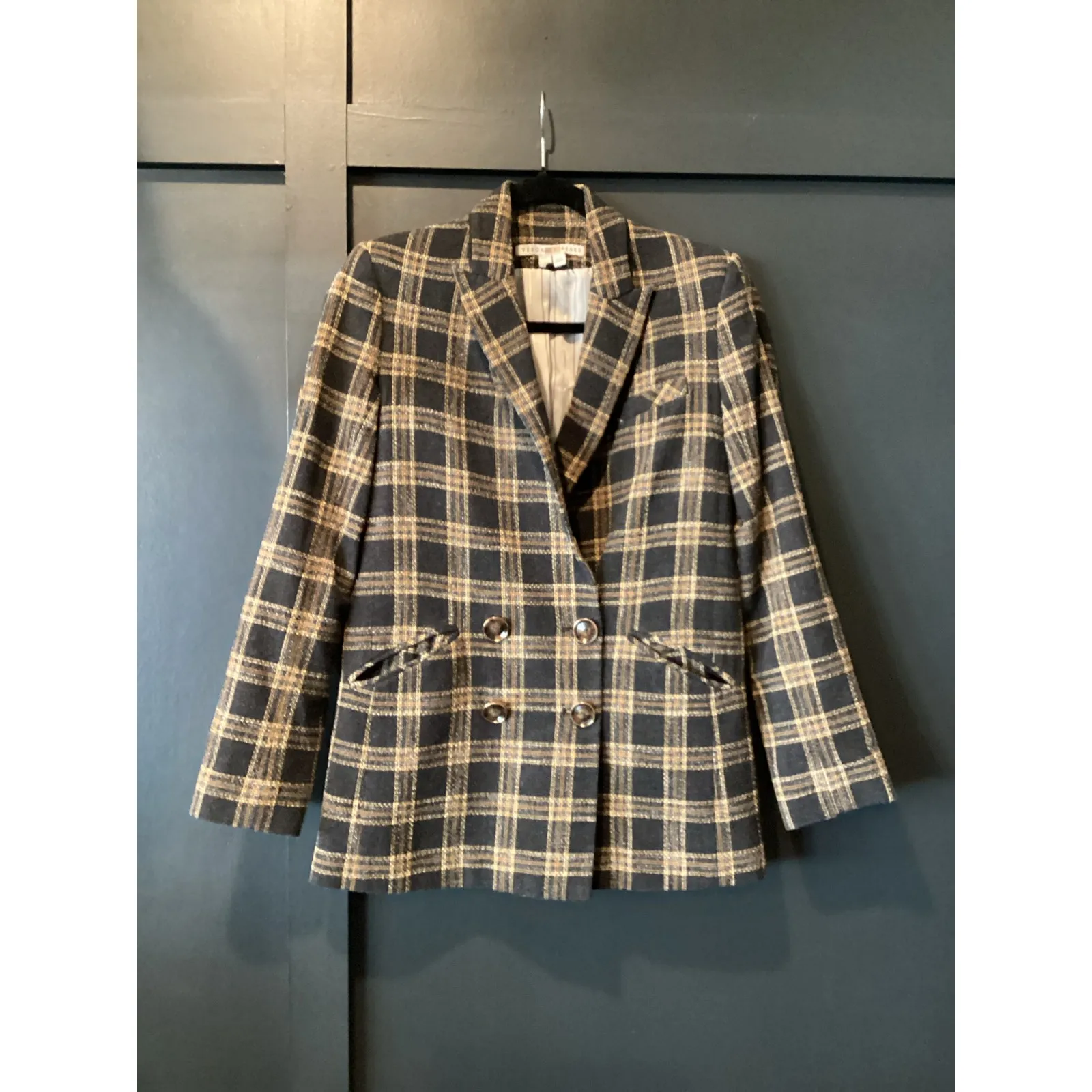 Veronica Beard  Oria glen tonal Plaid double breasted Dickey Jacket wool blazer 0 - Image 2