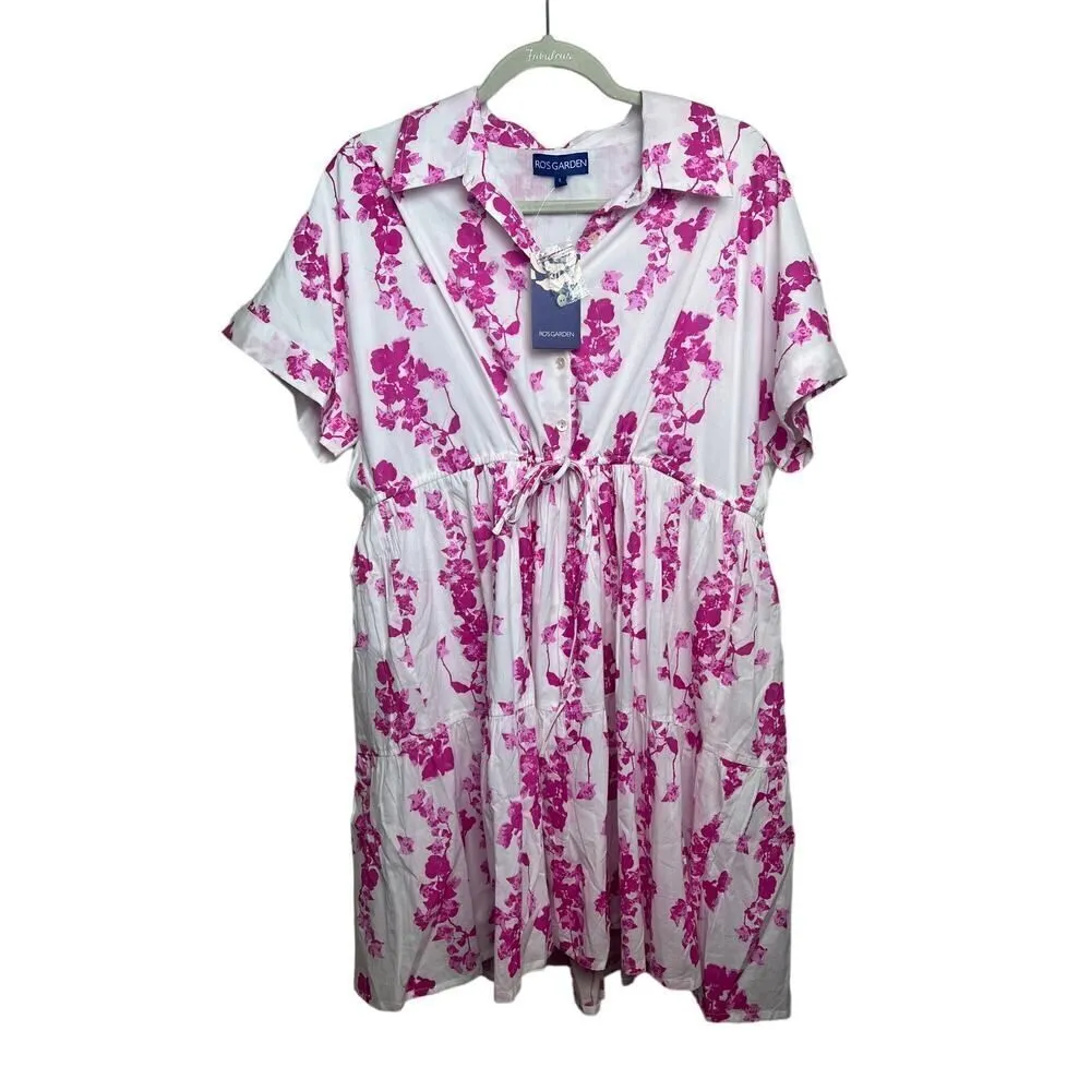 Tuckernuck Ro's Garden Jade Dress in Ines Magenta NWT Sz. L Pink Size L - Image 3