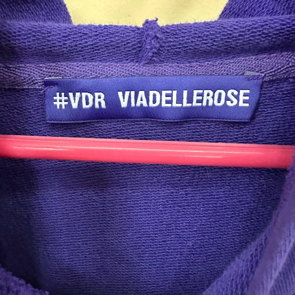 Crop hoodie #VDR VIADELLEROSE, made in Turkey. Purple, OS, 100% cotton White - Image 7