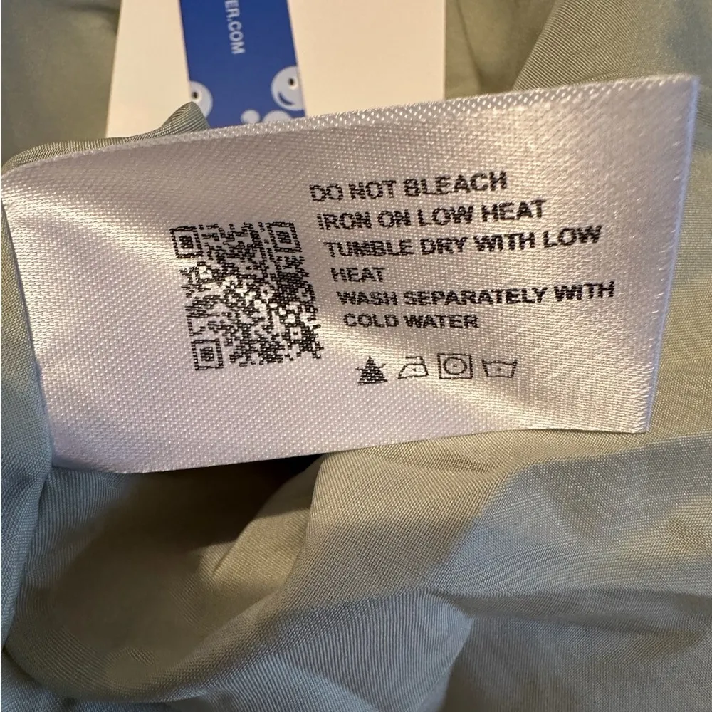 NWT  Satin Floral Backless Midi Slip Dress Pale Green w Pink Size Medium - Image 14