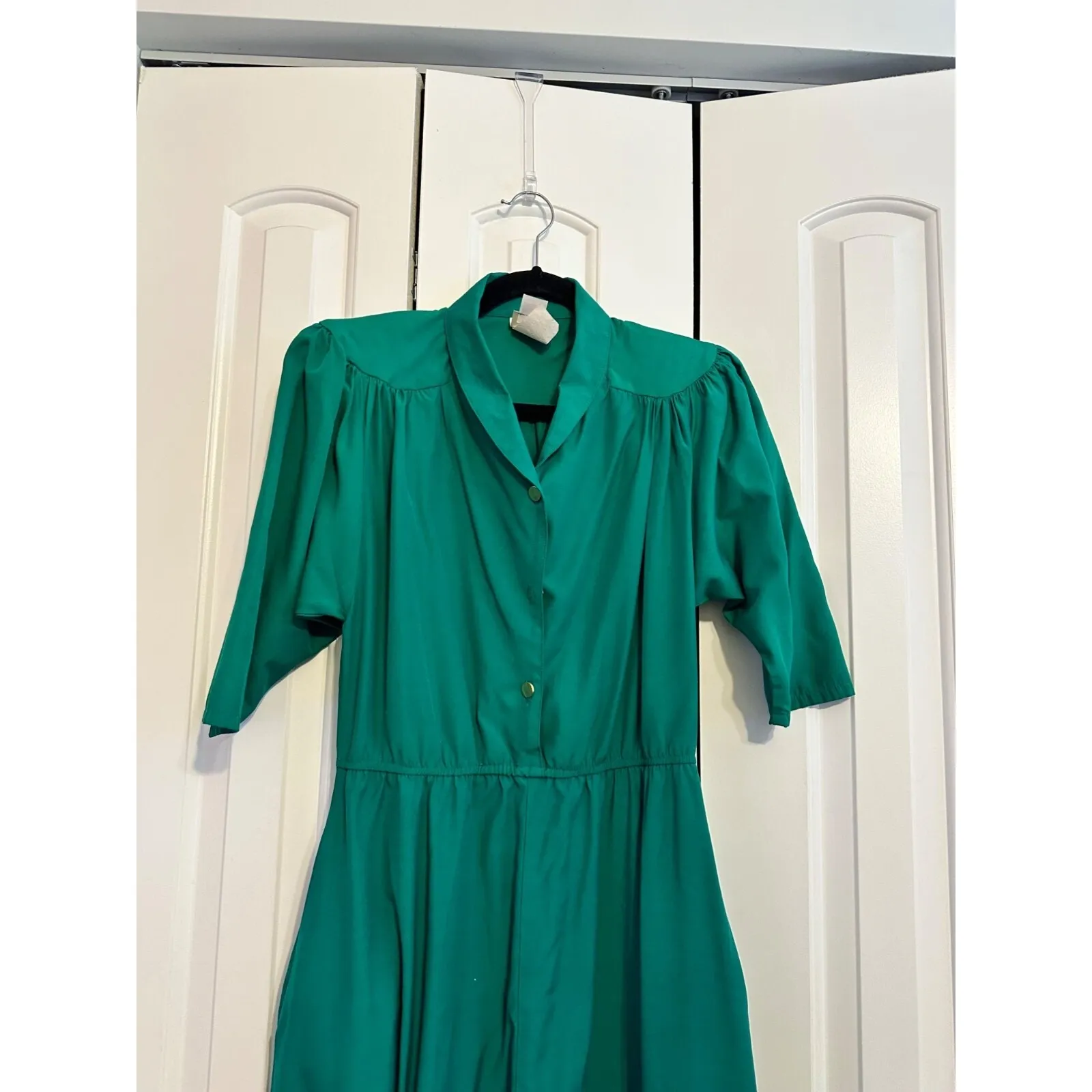 Vintage 90's Sandy Sandy green‎ button front dress 10 Green - Image 5