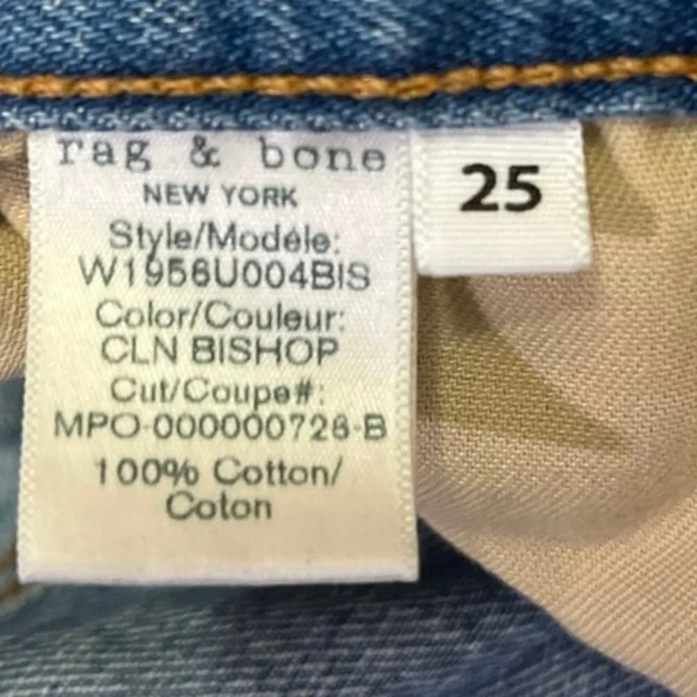 Rag & Bone Bishop Dre-Low Rise Women's Blue  Raw Hem Denim Jean Shorts Size 25 - Image 5