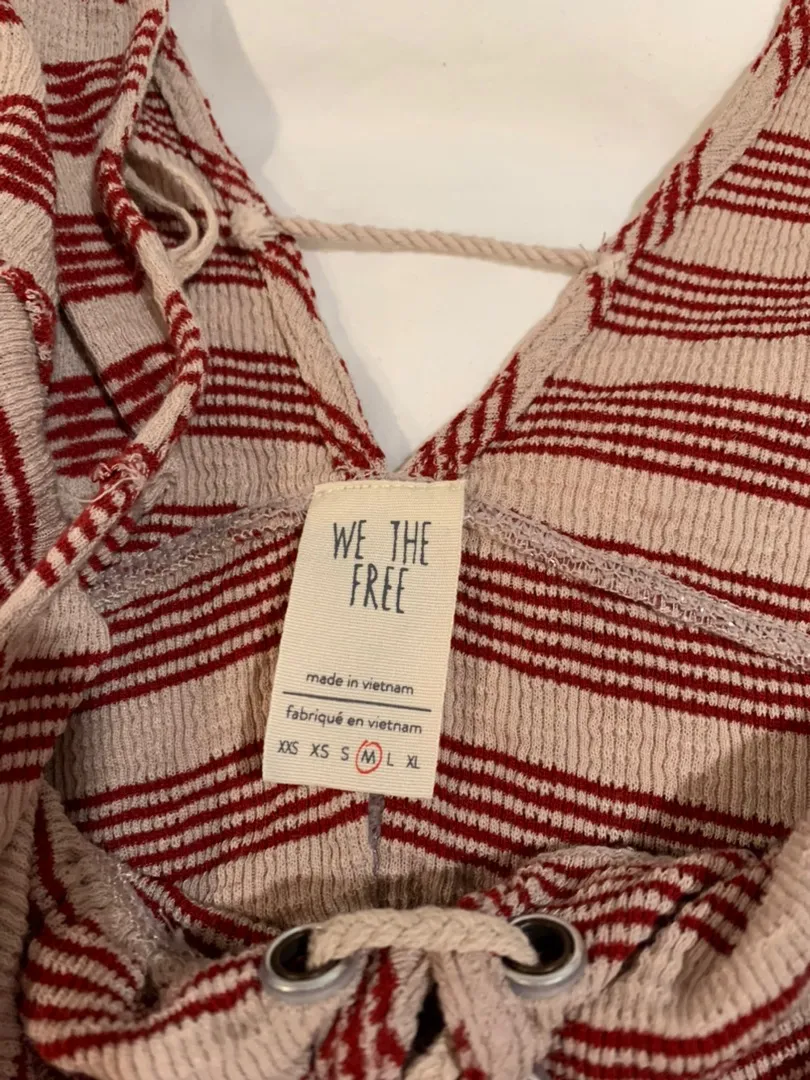 We The Free Red And Tan Striped Shirt - Image 4