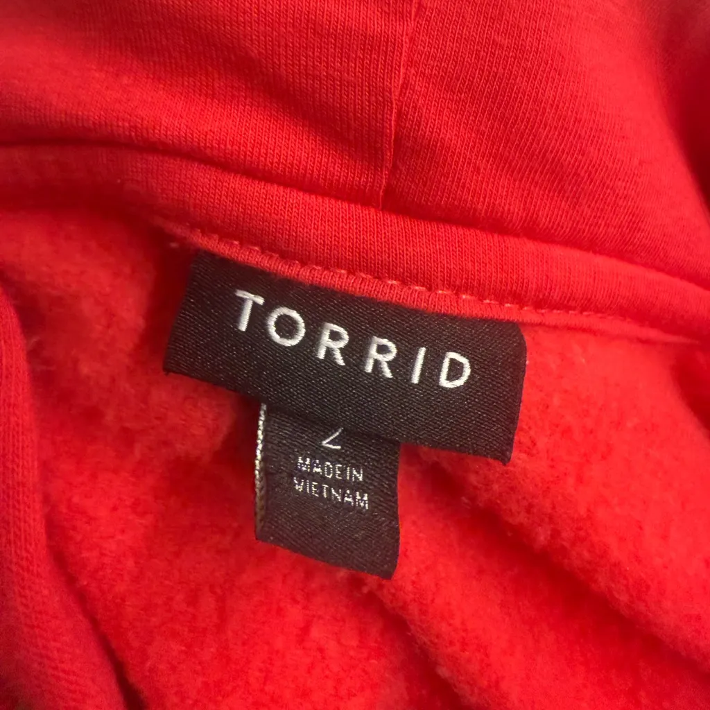 Torrid Pink Colorblock Valentine Cozy Fleece Relaxed Hoodie Sweatshirt - size 2 - Image 8