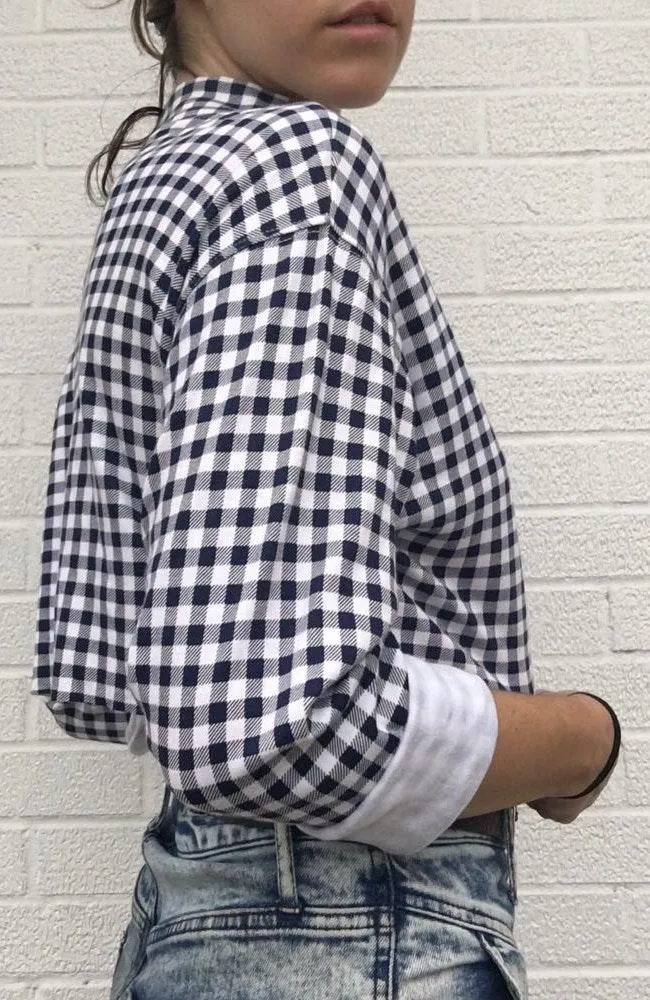 Gingham Mock Neck - Image 3