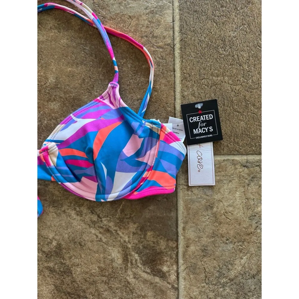 Salt + Cove Underwire Printed Bikini Swim Top Size Small - Image 6