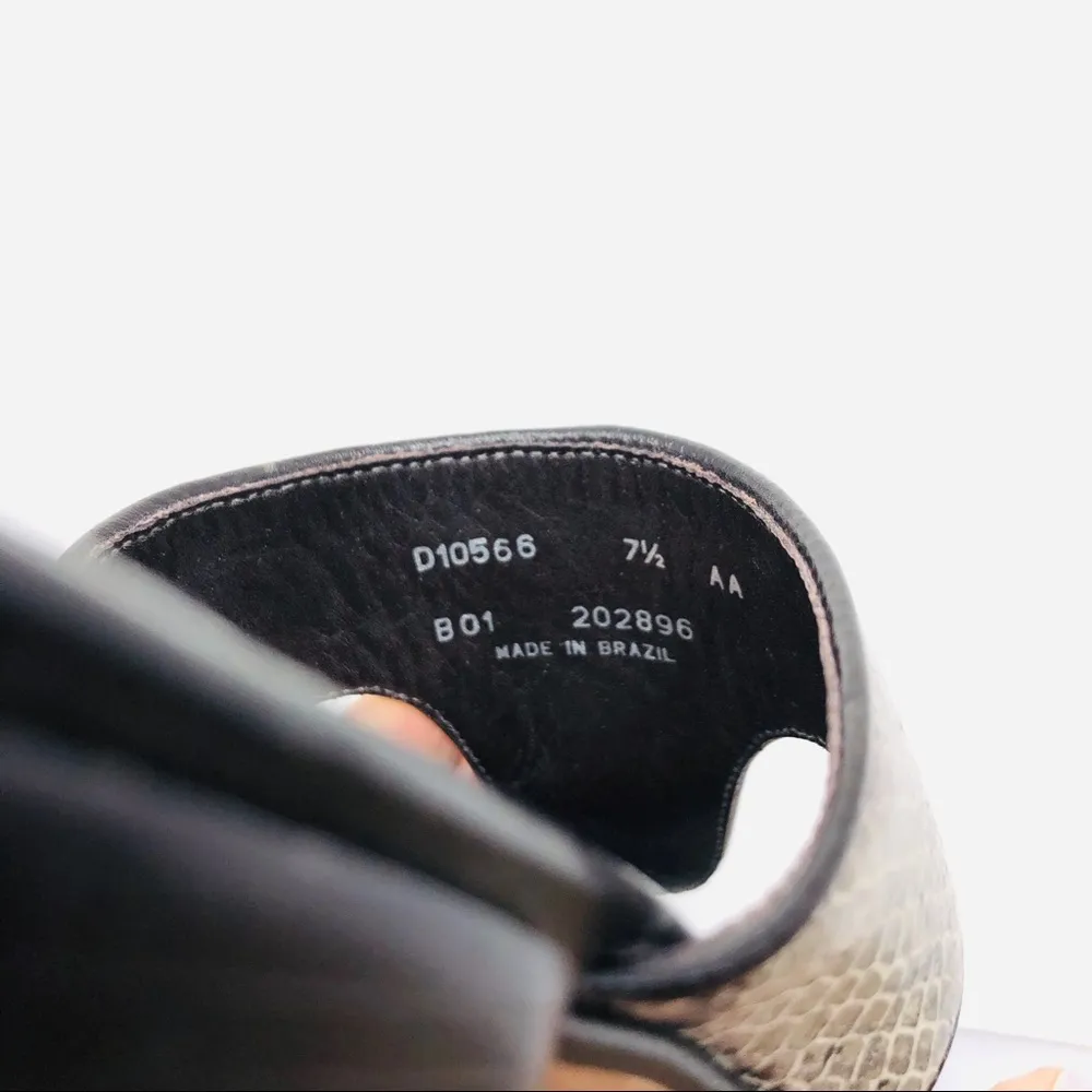 COLE HAAN brown, snake skin print slides - Image 7