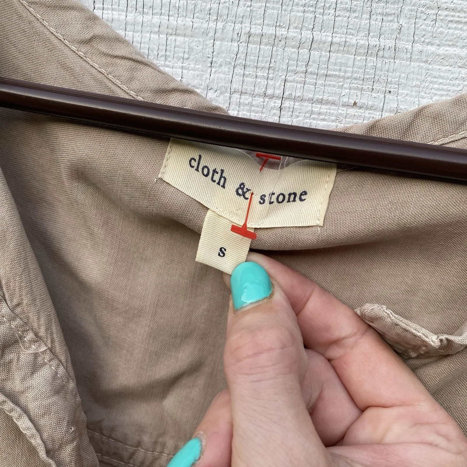 Cloth & Stone Solid Tan Shortsleeved Tunic Short Dress Small S Summer Shift - Image 2