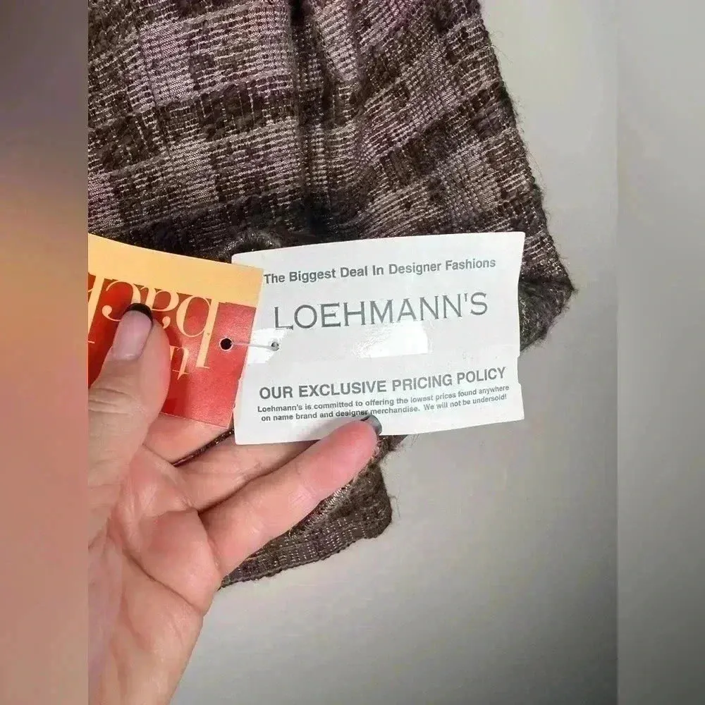 Votre Nom Wool Blend Plaid Tweed Blazer Plum Pink Sparkle Women’s Size 6 - Image 15