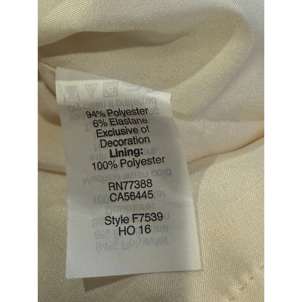 J. Crew Lace Cap Sleeve Knee Length Shift Dress Pockets Back Zip Lined 4 Ivory - Image 9