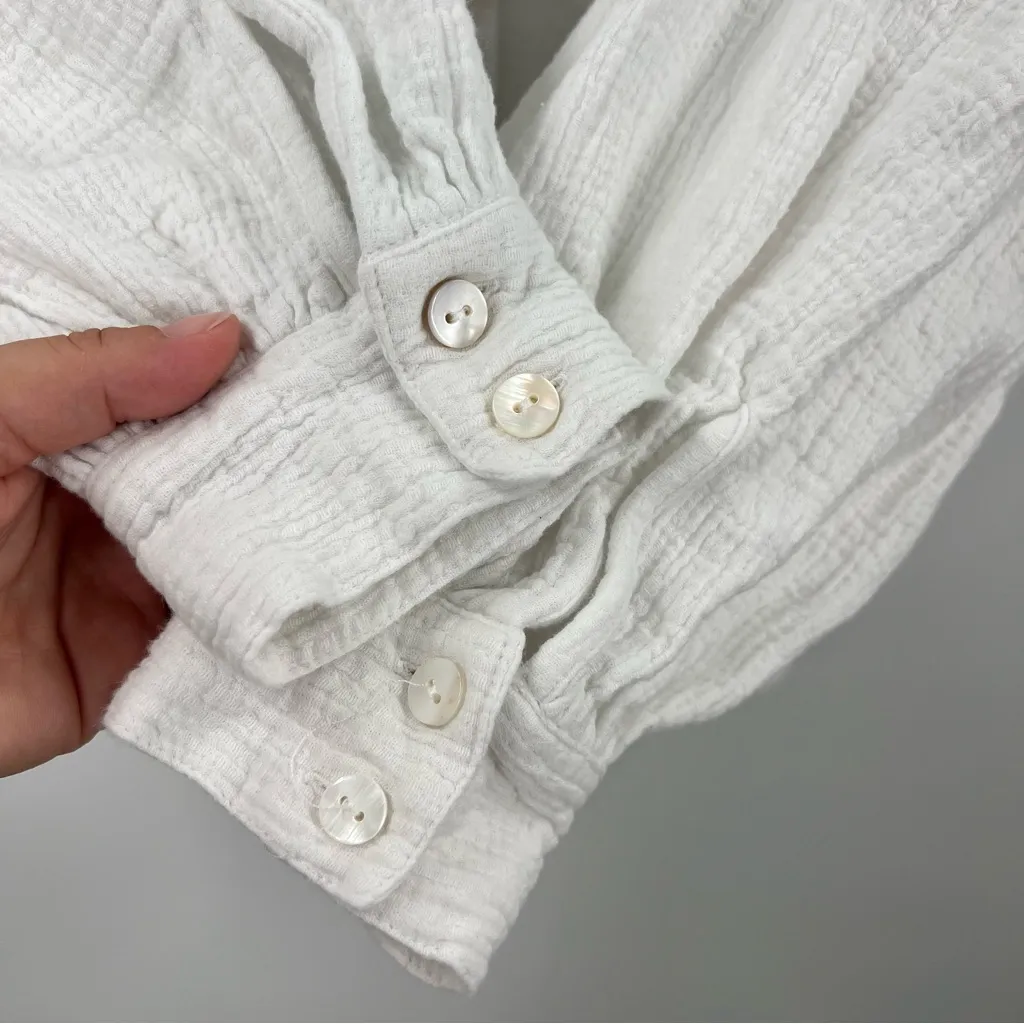 Maurie + Eve White Cotton Long Sleeve Size 6 - Image 6