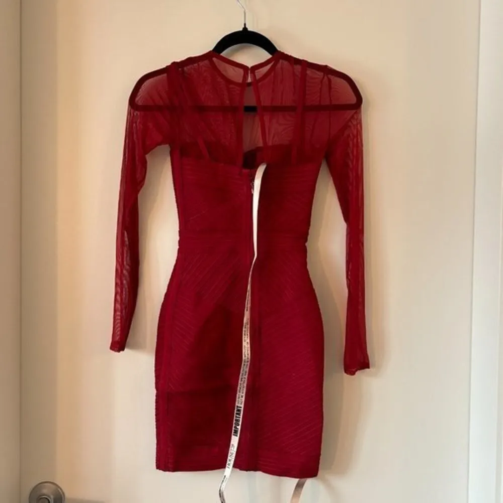 House of CB Noelle Wine Bandage Mesh Dress Size XS NWT - Image 9