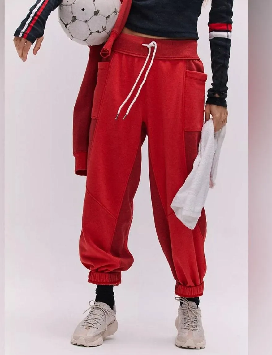 NWT Free People Movement Making It Pullover And Jogger (SET)In Victory Red - Image 7