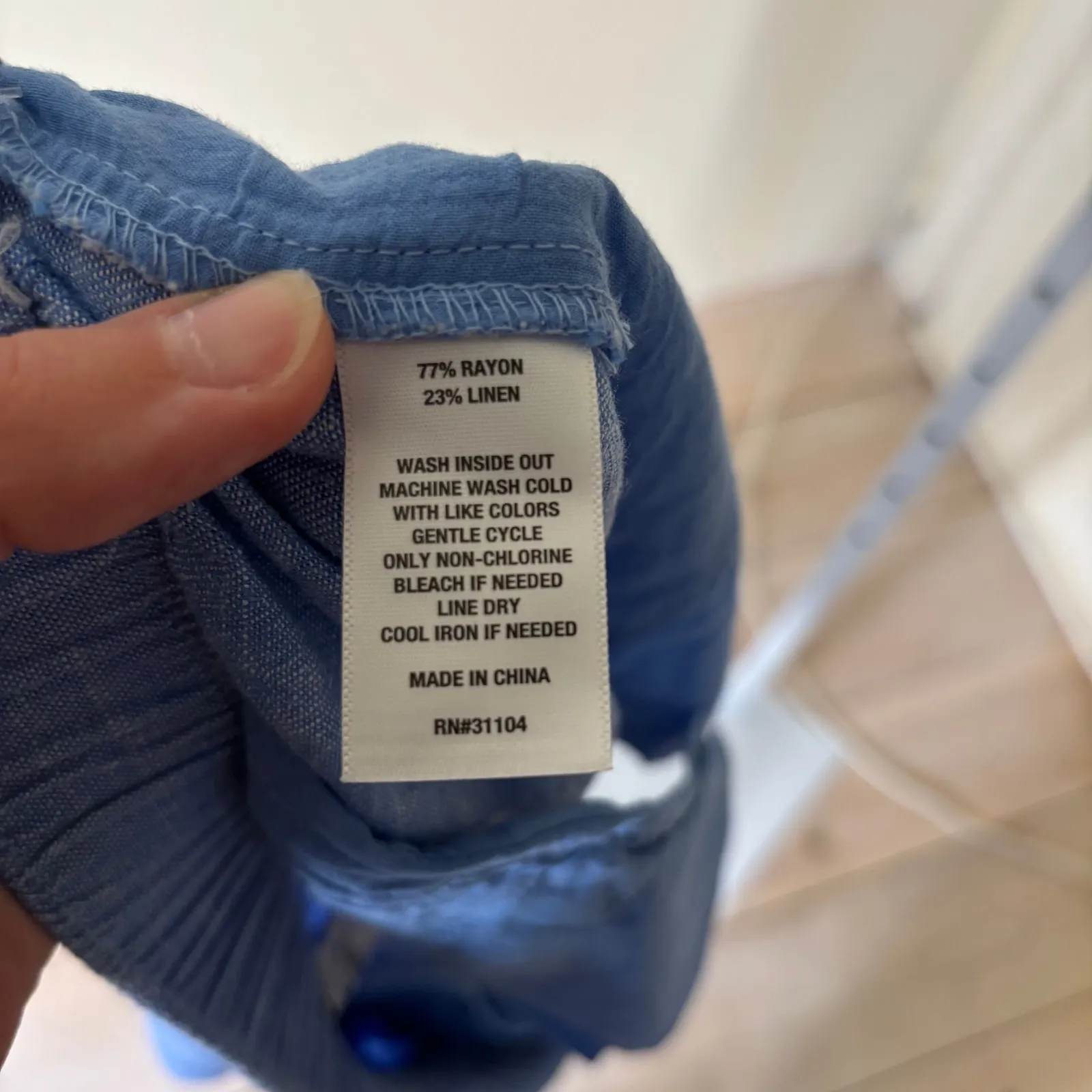 Kim Rogers NWT Women's Blue Linen Blend Pull On Shorts Size L - Image 7